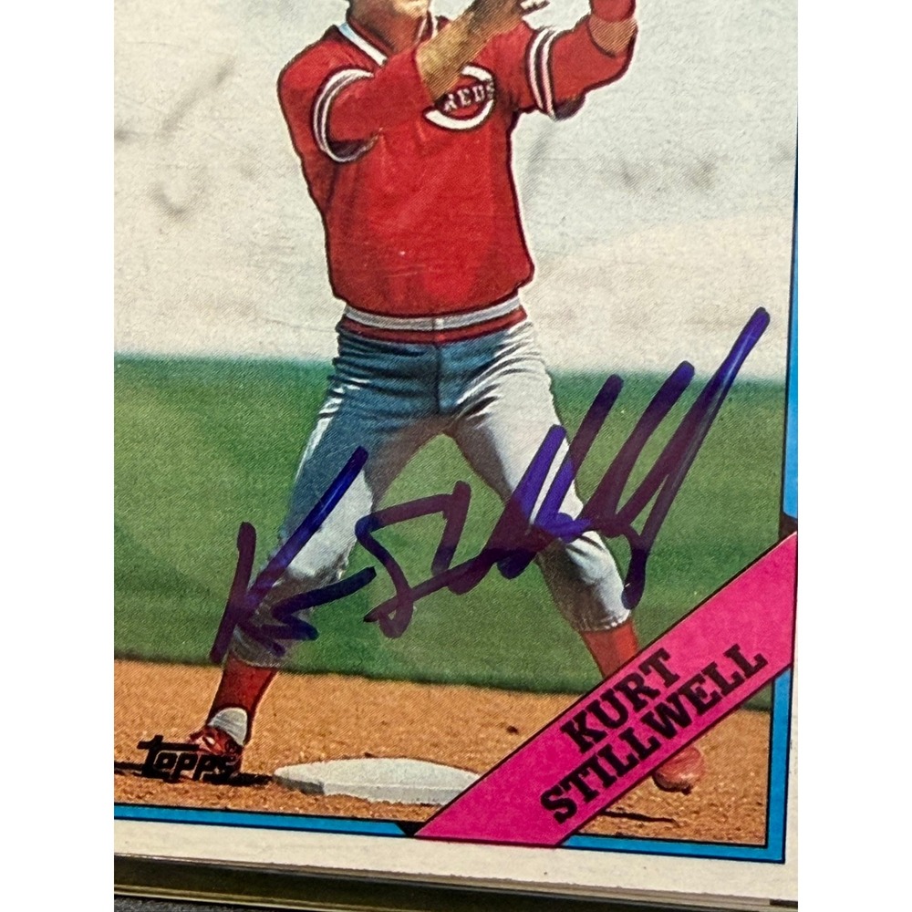1988 Topps 339 Kurt Stillwell Autographed Card Cincinnati Reds COA Fairfield